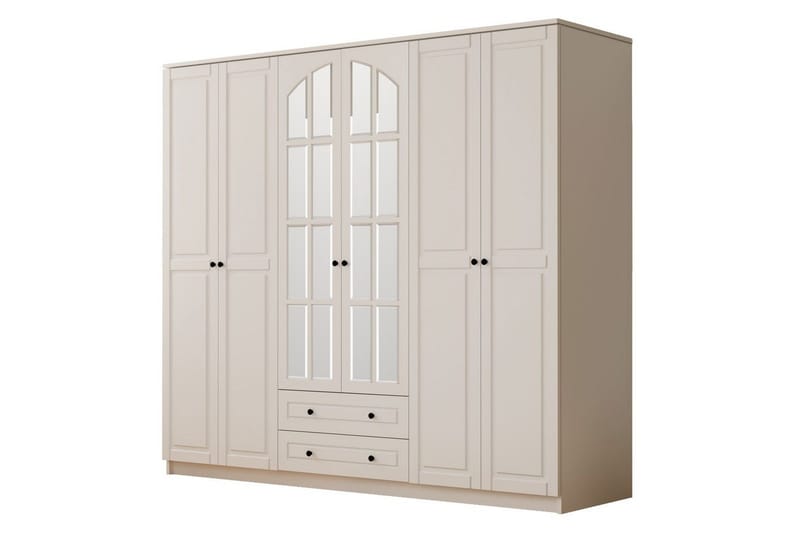 Jovric Garderob 210x210 cm - Matt Vit - Förvaring - Sko- & klädförvaring - Garderober & garderobssystem