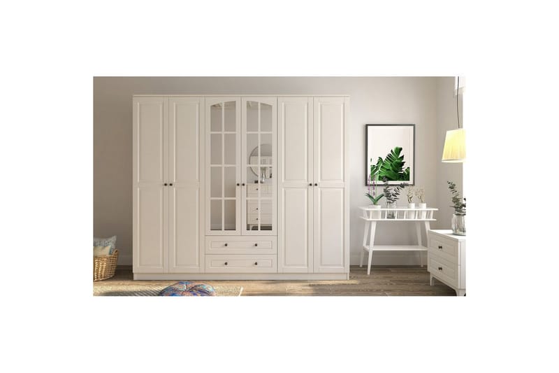 Jovric Garderob 210x210 cm - Matt Vit - Förvaring - Sko- & klädförvaring - Garderober & garderobssystem