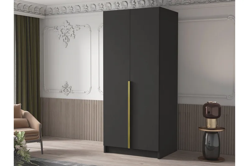 Julissa Garderob 100 cm - Svart/Guld - Förvaring - Sko- & klädförvaring - Garderober & garderobssystem