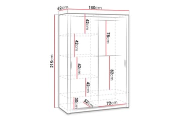Julissa Garderob 150 cm i Trä - Beige - Förvaring - Sko- & klädförvaring - Garderober & garderobssystem