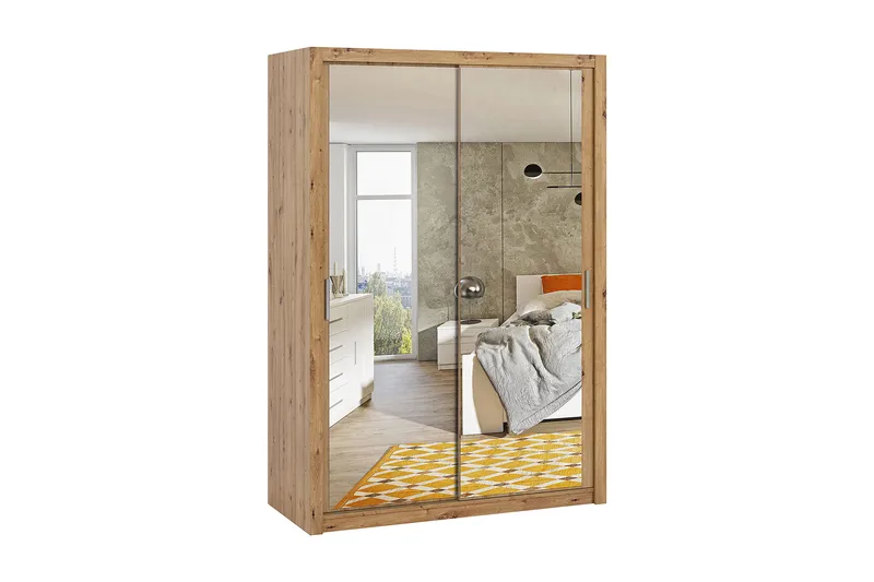 Julissa Garderob 150 cm med Spegel, Natur