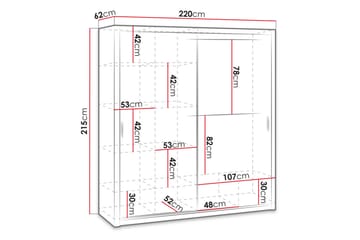 Julissa Garderob 220 cm i Ljust Trä - Beige - Förvaring - Sko- & klädförvaring - Garderober & garderobssystem