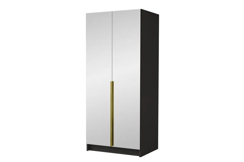 Julissa Garderob med Spegel 100 cm, Svart/Guld