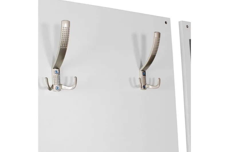 Kapprum Wohnling Väggmonterad hatthylla med spegel, skohylla, spånskiva, modern Vit - Vit - Möbler - Hall & entré - Möbelset för hall & entré