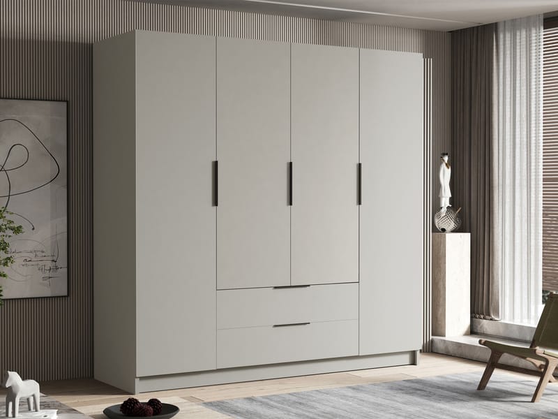 Kelros Garderob 200x216 cm - Beige - Förvaring - Sko- & klädförvaring - Garderober & garderobssystem