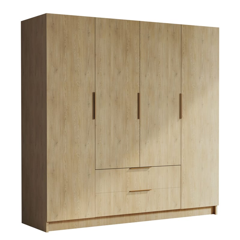 Kelros Garderob 200x216 cm - Brun - Förvaring - Sko- & klädförvaring - Garderober & garderobssystem