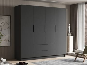 Kelros Garderob 200x216 cm i Målat Trä - Svart - Förvaring - Sko- & klädförvaring - Garderober & garderobssystem