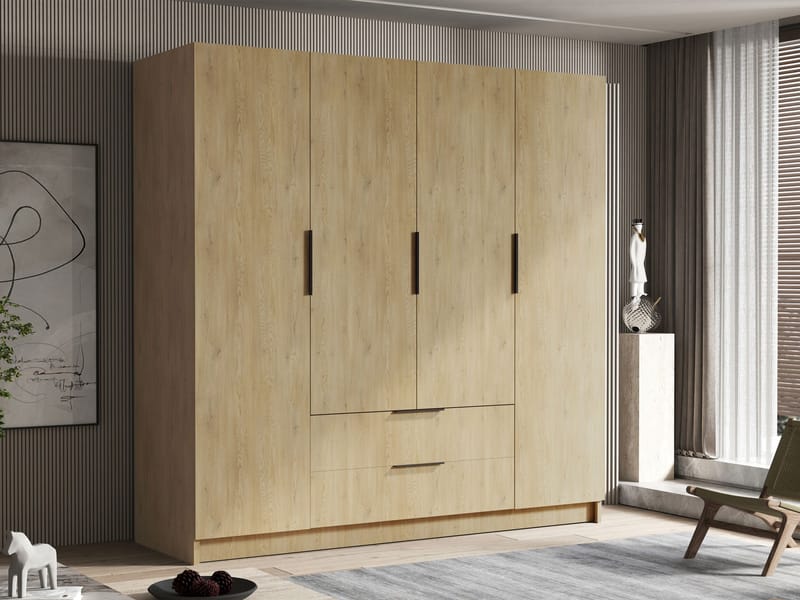 Kelros Garderob 200x216 cm i Trä - Brun - Förvaring - Sko- & klädförvaring - Garderober & garderobssystem