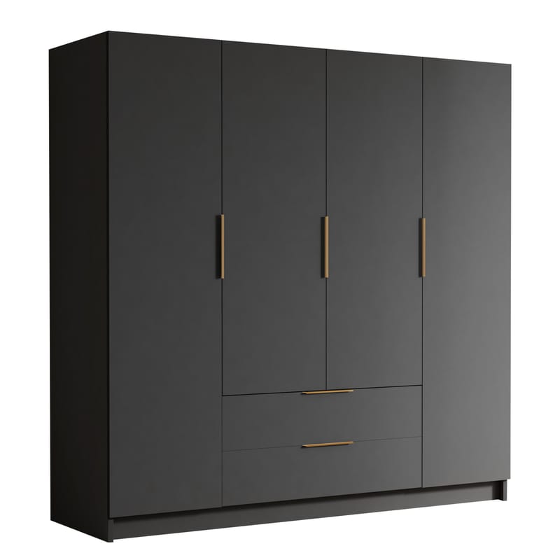 Kelros Garderob 200x216 cm - Svart - Förvaring - Sko- & klädförvaring - Garderober & garderobssystem