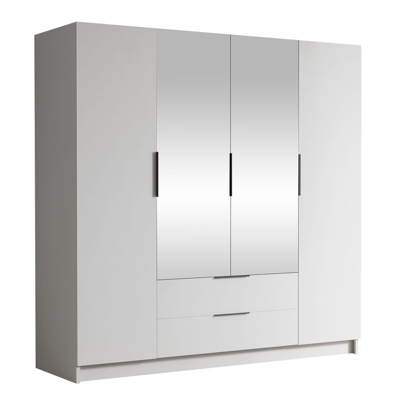 Kelros Garderob med Spegel 200x216 cm - Vit - Förvaring - Sko- & klädförvaring - Garderober & garderobssystem