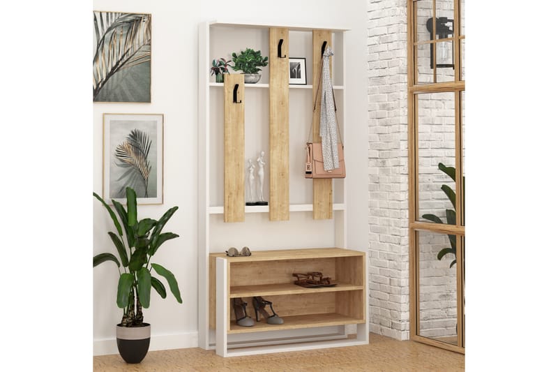 ELDGARNSÖ Klädförvaring 90 cm Vit/Brun - Brun/Vit - Förvaring - Sko- & klädförvaring - Klädhängare