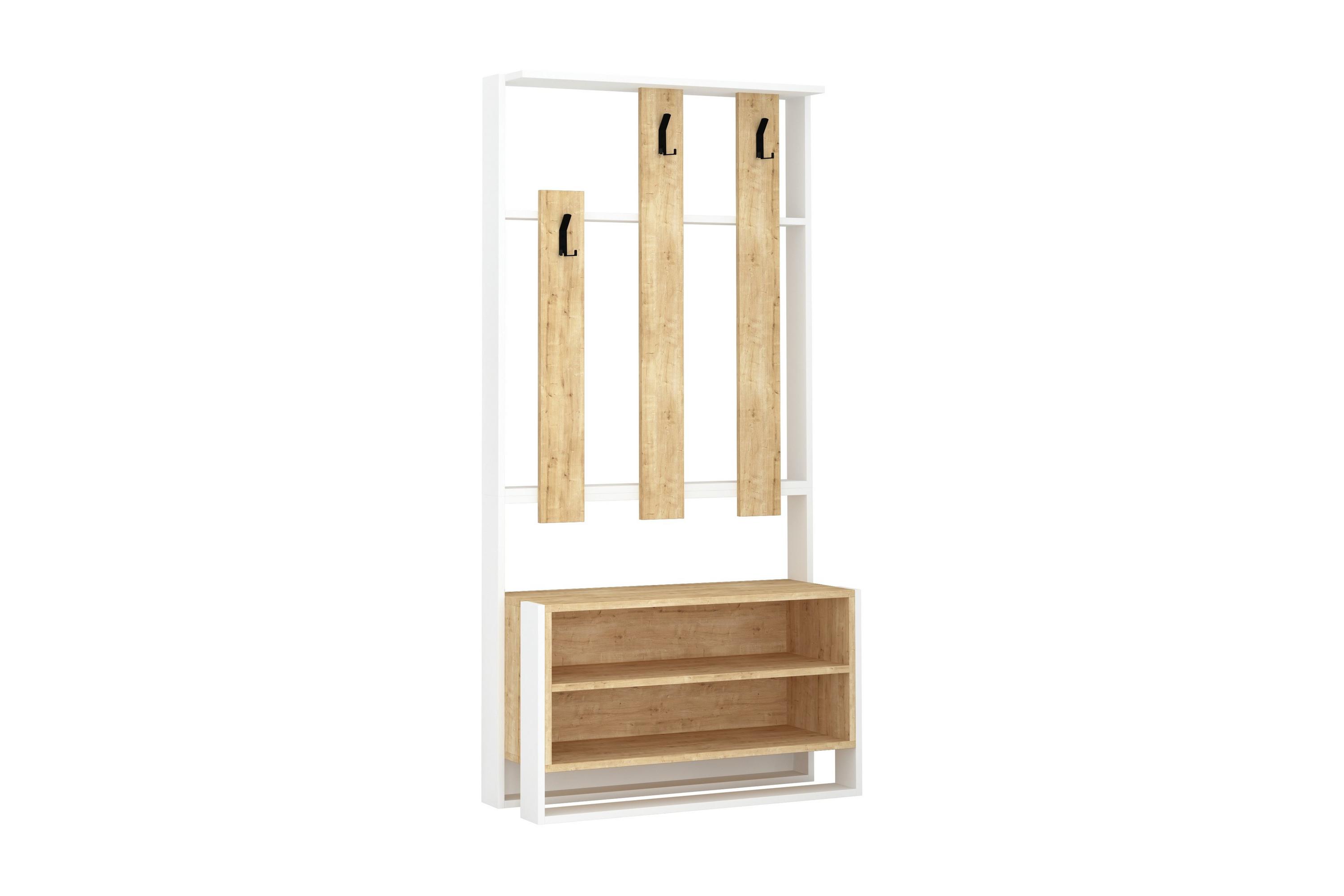 ELDGARNSÖ Klädförvaring 90 cm Vit/Brun - Brun/Vit