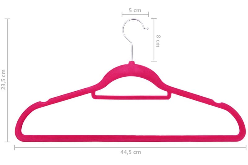 Klädgalgar 50 st halkfria rosa sammet - Rosa - Förvaring - Sko- & klädförvaring - Klädhängare - Galgar