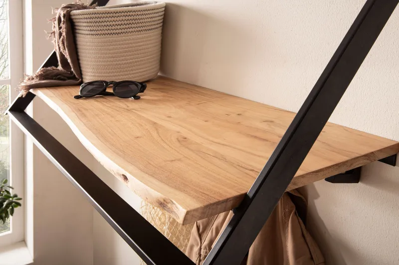 Ivoaro Vägghängd 100 cm Vägghängd - Ljust gyllenbrun och mattsvart - Förvaring - Sko- & klädförvaring - Klädhängare - Klädställning