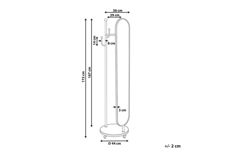 Klädhängare med spegel Lorena - Förvaring - Sko- & klädförvaring - Klädhängare - Klädställning