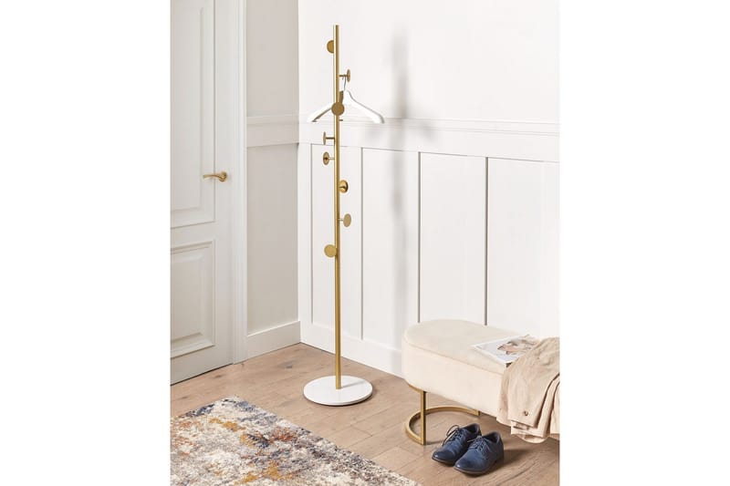 Klädhängare Notus Guld/vit - Guld/vit - Förvaring - Sko- & klädförvaring - Klädhängare - Klädställning
