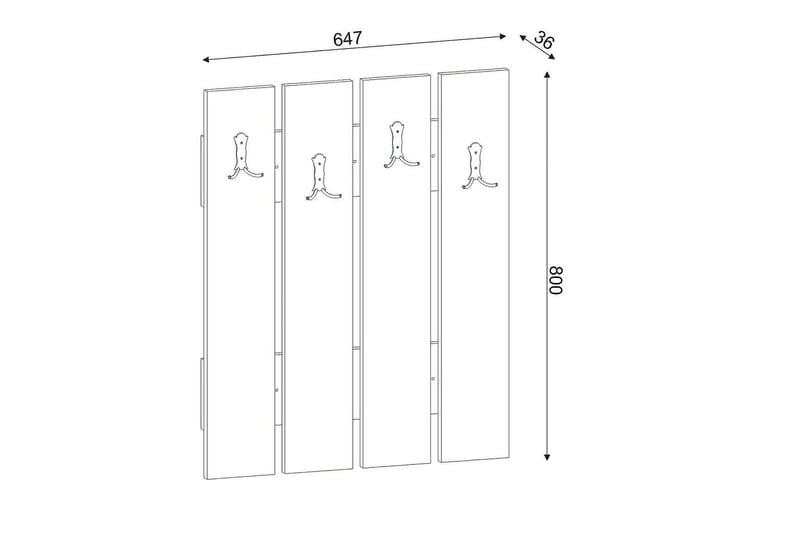 Furny Home Klädeshängare till Hall - Brun - Förvaring - Sko- & klädförvaring - Klädhängare - Klädkrok