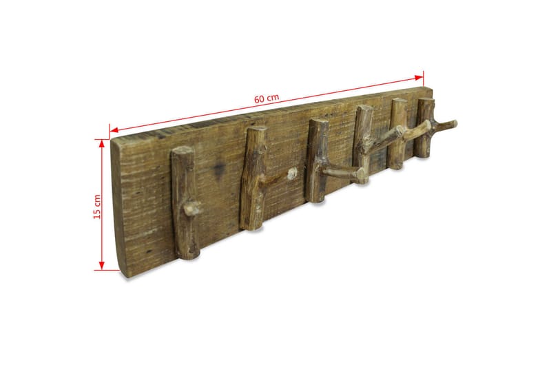 Klädhängare återvunnet massiv trä 60x15 cm - Brun - Förvaring - Sko- & klädförvaring - Klädhängare - Klädkrok