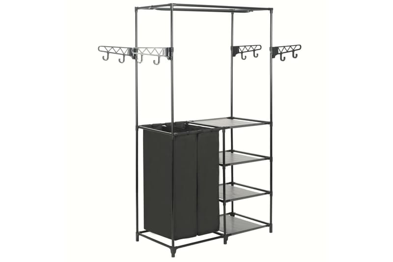 Klädhängare stål och non-woven tyg 87x44x158 cm svart - Svart - Förvaring - Sko- & klädförvaring - Klädhängare - Klädkrok