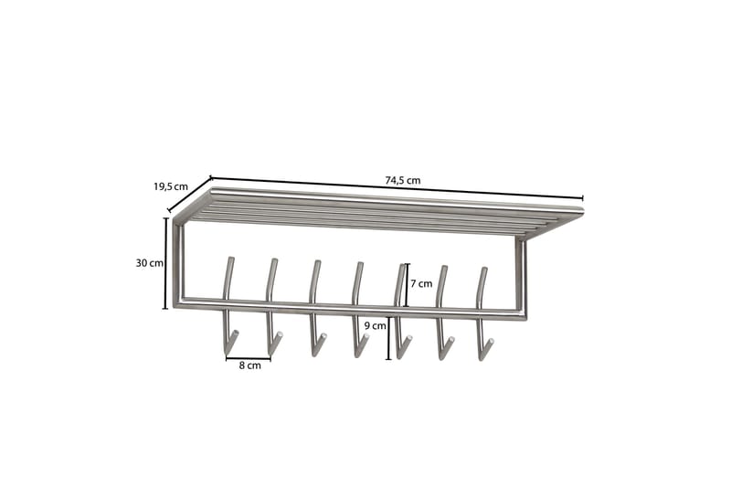MAZI Klädkrok 75 cm Silver - Förvaring - Sko- & klädförvaring - Klädhängare - Klädkrok
