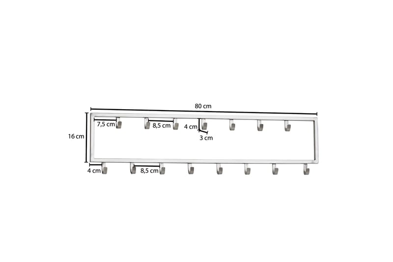 MAZI Klädkrok 80 cm Silver - Förvaring - Sko- & klädförvaring - Klädhängare - Klädkrok
