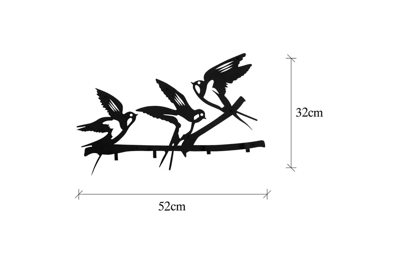 Salcuta Klädkrokar 52x32 cm - Svart - Förvaring - Sko- & klädförvaring - Klädhängare - Klädkrok