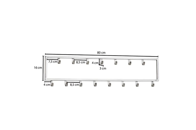 Seddik Klädkrok 80 cm - Silver - Förvaring - Sko- & klädförvaring - Klädhängare - Klädkrok