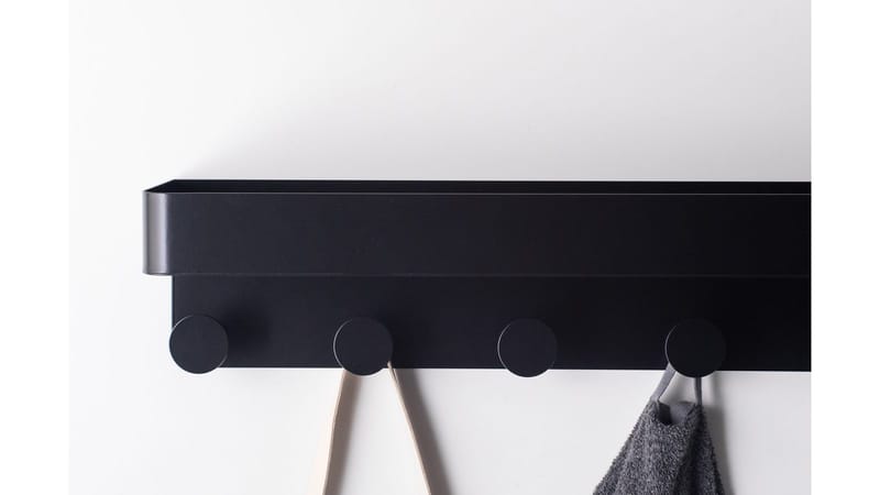 Vägghylla Benvenuti med 6 Hängare 1-pack - svart - Förvaring - Sko- & klädförvaring - Klädhängare - Klädkrok