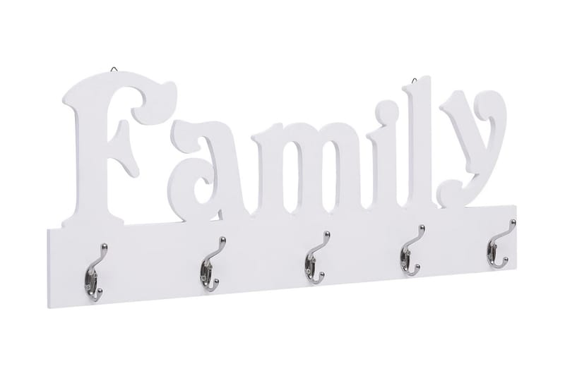 Väggkrokar FAMILY 74x29,5 cm - Vit - Förvaring - Sko- & klädförvaring - Klädhängare - Klädkrok