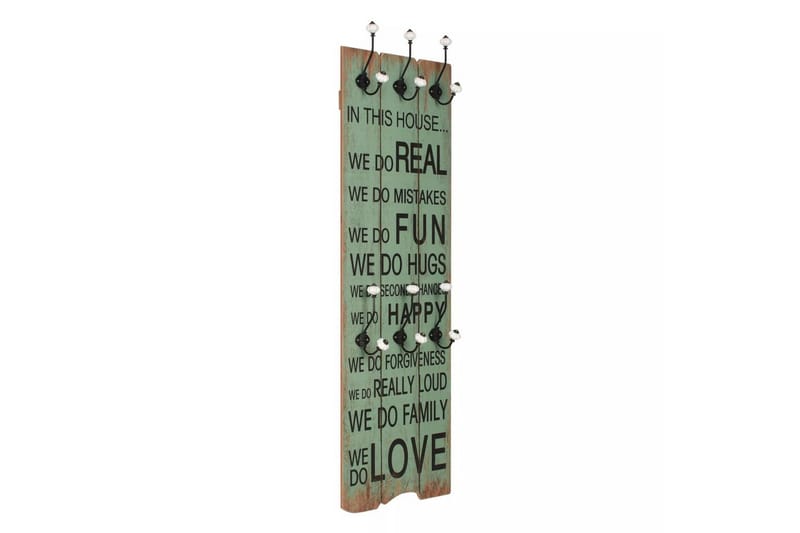Väggmonterad klädhängare med 6 krokar HAPPY LOVE 120x40 cm - Flerfärgad - Förvaring - Sko- & klädförvaring - Klädhängare - Klädkrok