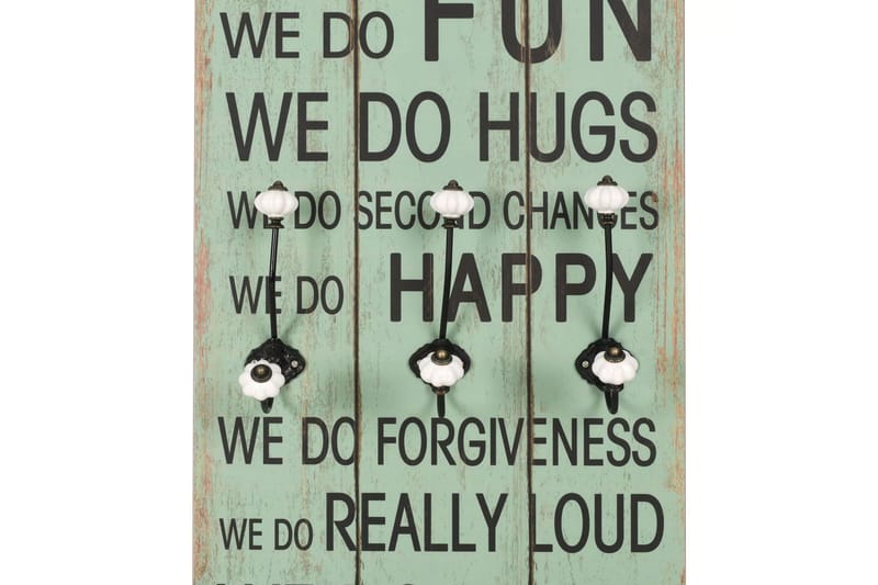 Väggmonterad klädhängare med 6 krokar HAPPY LOVE 120x40 cm - Flerfärgad - Förvaring - Sko- & klädförvaring - Klädhängare - Klädkrok