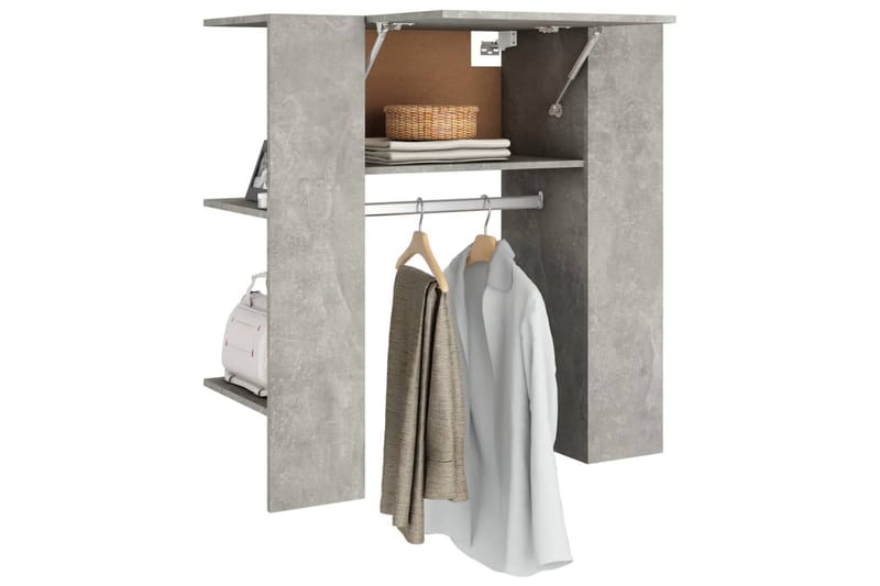 beBasic Hallskåp betonggrå 97,5x37x99 cm konstruerat trä - Förvaring - Sko- & klädförvaring - Klädhängare - Klädställning