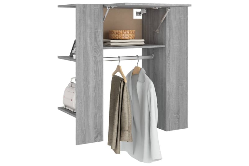 beBasic Hallskåp grå sonoma 97,5x37x99 cm konstruerat trä - Förvaring - Sko- & klädförvaring - Klädhängare - Klädställning