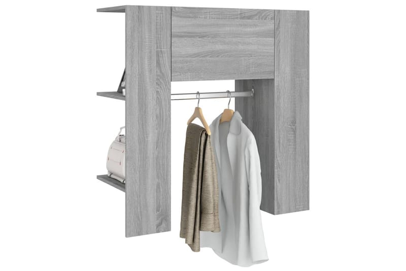 beBasic Hallskåp grå sonoma 97,5x37x99 cm konstruerat trä - Förvaring - Sko- & klädförvaring - Klädhängare - Klädställning