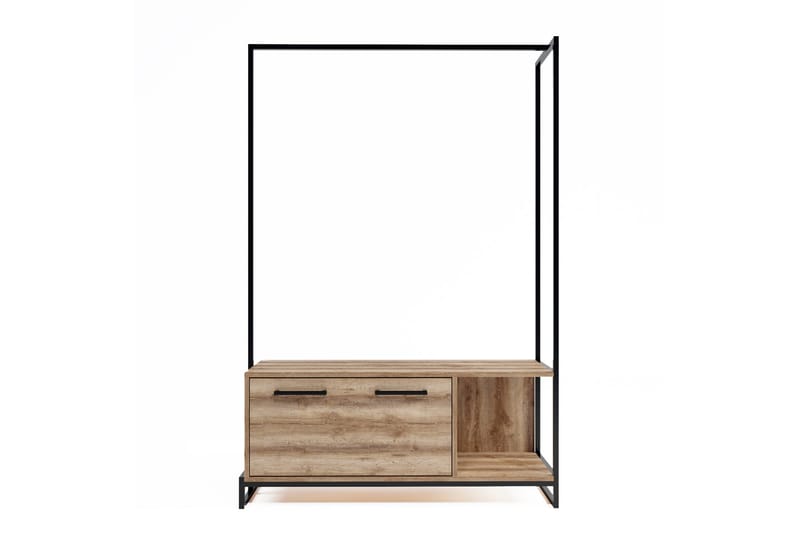 OBURUS Garderob 120x180 cm Brun - Förvaring - Sko- & klädförvaring - Klädhängare - Klädställning