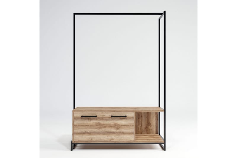 OBURUS Garderob 120x180 cm Brun - Förvaring - Sko- & klädförvaring - Klädhängare - Klädställning