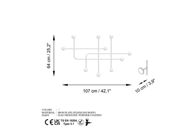 Metall Väggkrok Australia Vit - Vit - Förvaring - Sko- & klädförvaring - Klädhängare - Klädkrok