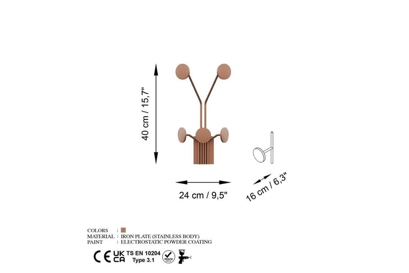 Metall Väggkrok Clarra Koppar - Koppar - Förvaring - Sko- & klädförvaring - Klädhängare - Klädkrok