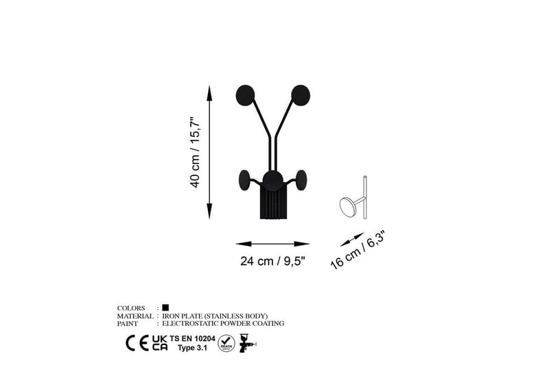 Metall Väggkrok Clarra Svart - Svart - Förvaring - Sko- & klädförvaring - Klädhängare - Klädkrok