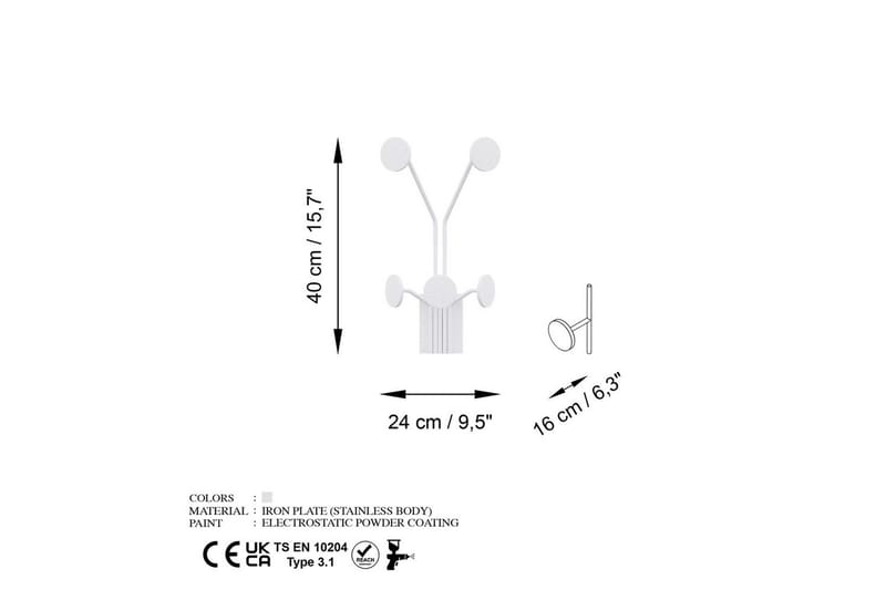 Metall Väggkrok Clarra Vit - Vit - Förvaring - Sko- & klädförvaring - Klädhängare - Klädkrok