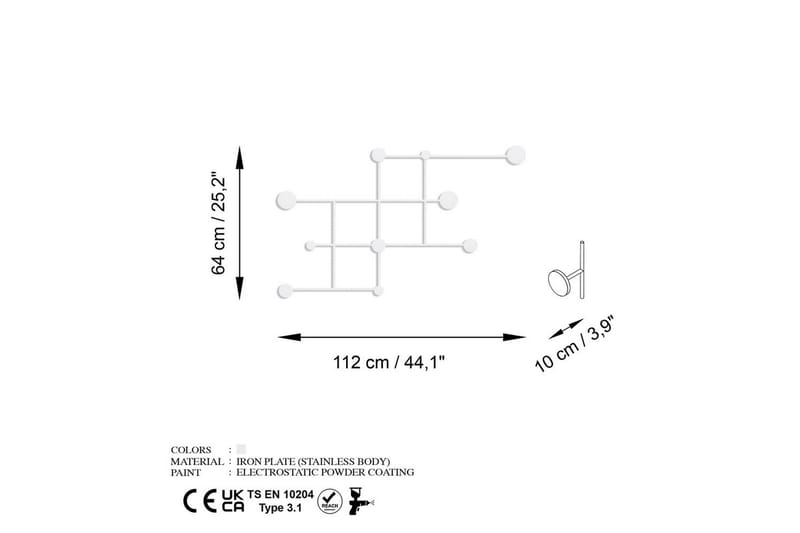 Metall Väggkrok Colna Vit - Vit - Förvaring - Sko- & klädförvaring - Klädhängare - Kl ädkrok