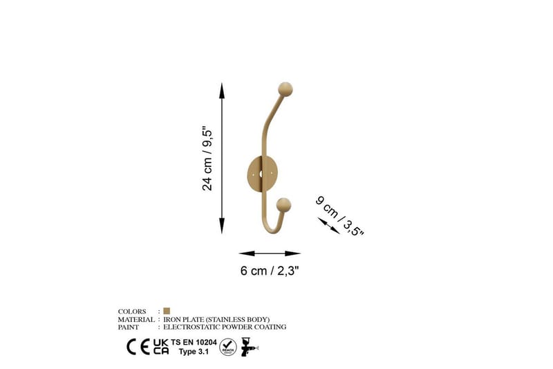 Metall Väggkrok Coriorgate Rany - Rany - Förvaring - Sko- & klädförvaring - Klädhängare - Klädkrok