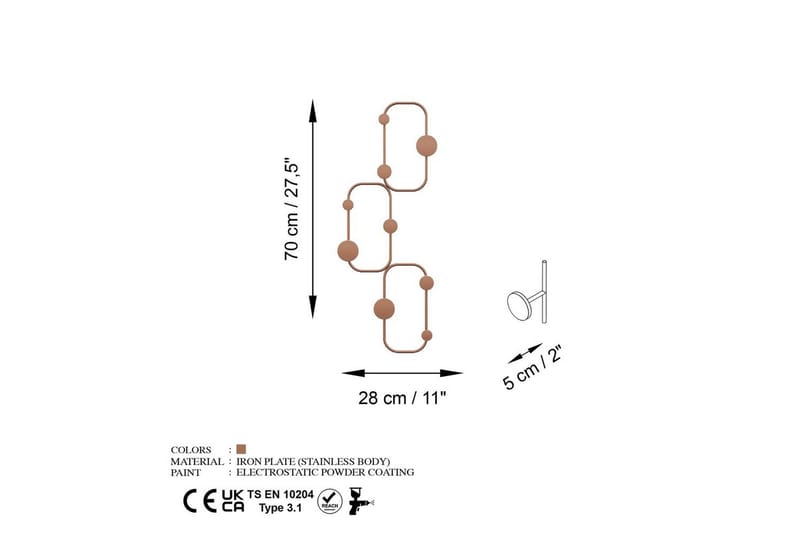 Metall Väggkrok Dravos Koppar - Koppar - Förvaring - Sko- & klädförvaring - Klädhängare - Klädkrok