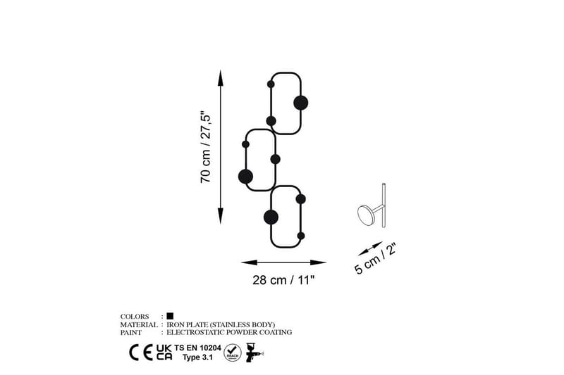 Metall Väggkrok Dravos Svart - Svart - Förvaring - Sko- & klädförvaring - Klädhängare - Klädkrok