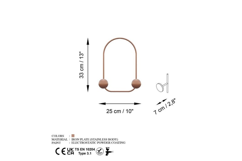 Metall Väggkrok Kelanburg Koppar - Koppar - Förvaring - Sko- & klädförvaring - Klädhängare - Klädkrok