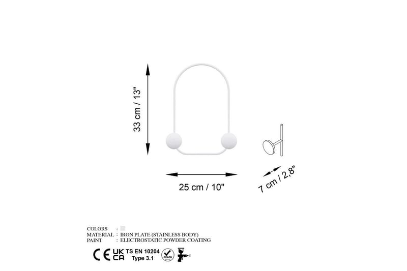 Metall Väggkrok Kelanburg Vit - Vit - Förvaring - Sko- & klädförvaring - Klädhängare - Klädkrok