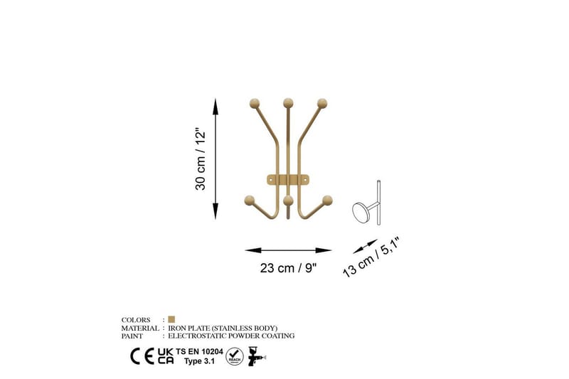 Metall Väggkrok Narwaniran Rany - Rany - Förvaring - Sko- & klädförvaring - Klädhängare - Klädkrok