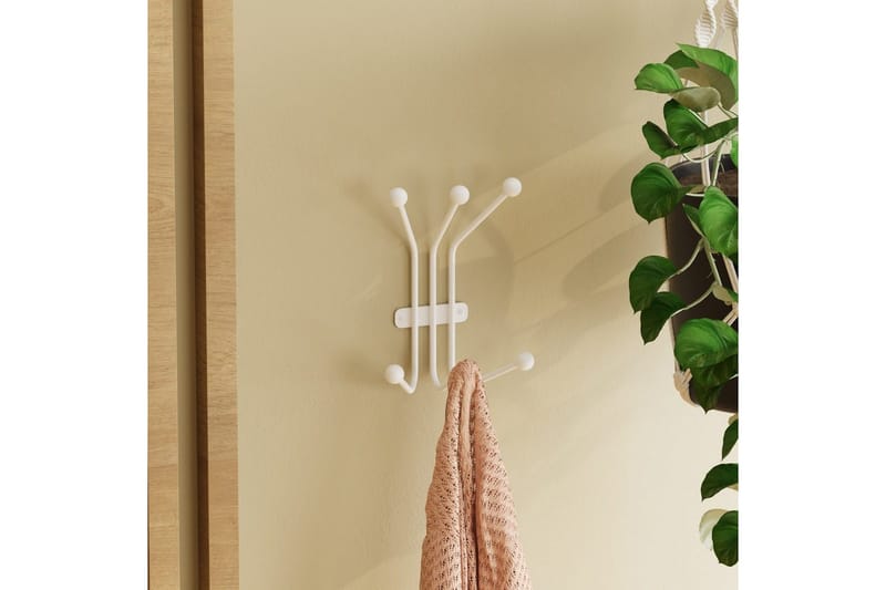 Metall Väggkrok Narwaniran Vit - Vit - Förvaring - Sko- & klädförvaring - Klädhängare - Klädkrok