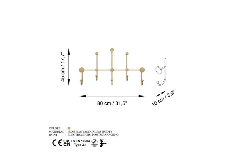 Metall Väggkrok Ranjita Rany - Rany - Förvaring - Sko- & klädförvaring - Klädhängare - Klädkrok