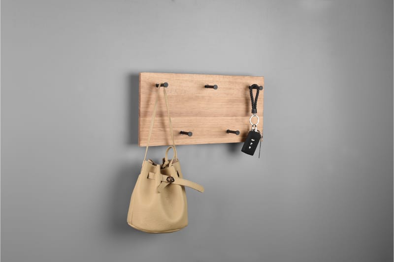 SAMANTHA Klädhängare LED-belyst 40x20 cm Trä/Svart - Trä/Svart - Förvaring - Sko- & klädförvaring - Klädhängare - Klädkrok
